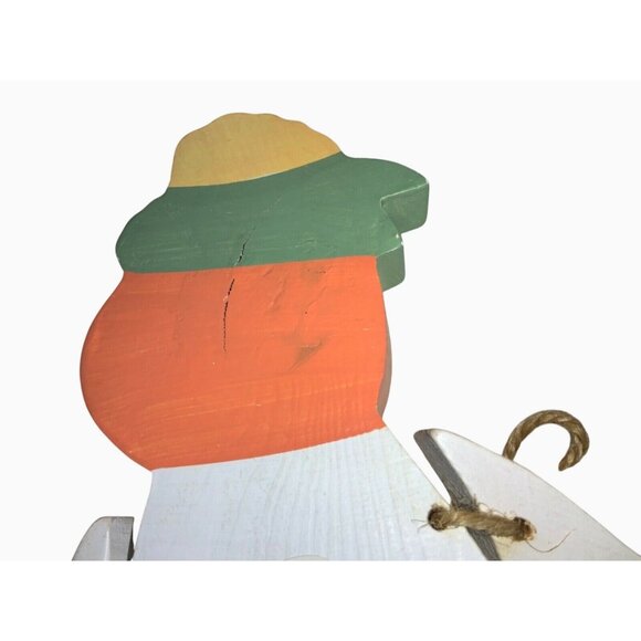 Wood Halloween Shelf Sitters Decor Set of Two Ghost Pumpkin - Picture 7 of 9